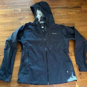 Columbia Omni Wick Evap Women’s Rain Jacket w/Hood, Black, size XL, EUC